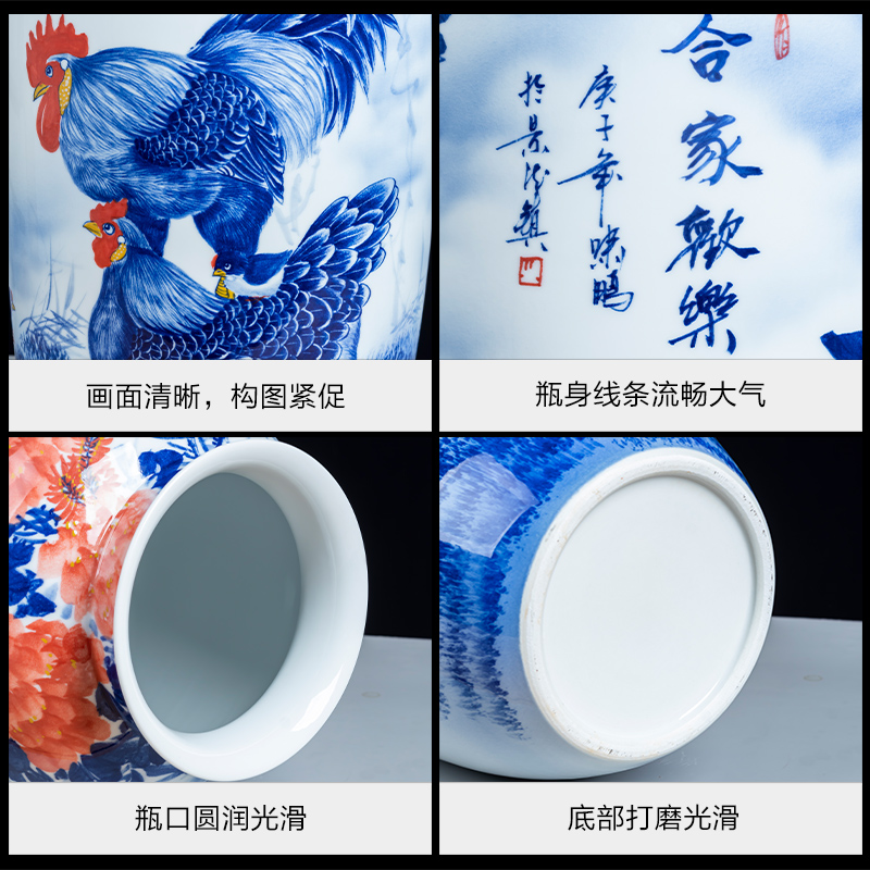 Hand - made of blue and white porcelain of jingdezhen ceramics idea gourd vases, new Chinese style household living room TV ark adornment furnishing articles