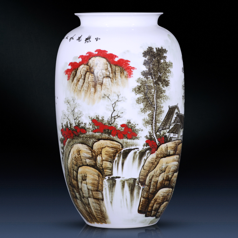 Jingdezhen ceramics vase landing place, a large sitting room flower arranging hand - made under glaze color crafts household act the role ofing is tasted