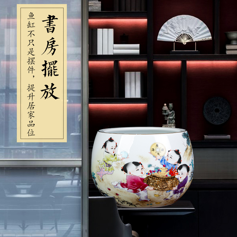 Maxim of jingdezhen ceramics powder enamel tank cornucopia creative Chinese style home sitting room adornment is placed