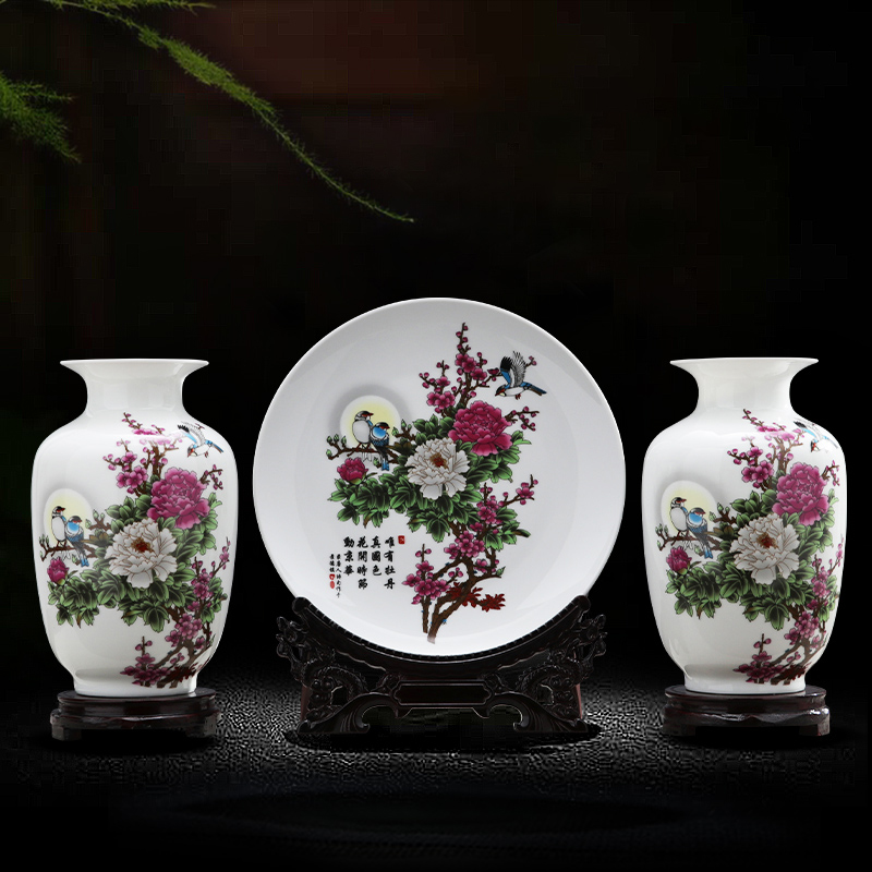 Jingdezhen ceramics dried flowers floret bottle furnishing articles household act the role ofing is tasted wine rich ancient frame decorative Chinese flower arranging living room