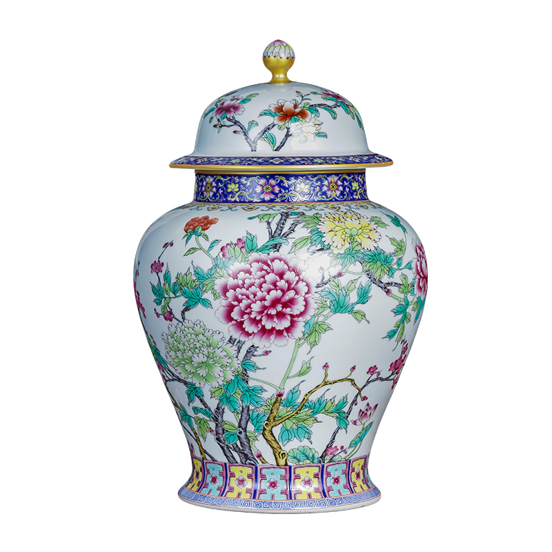 Jingdezhen ceramics large caddy fixings enamel color restoring ancient ways the large capacity with cover household pot loose tea storage tanks