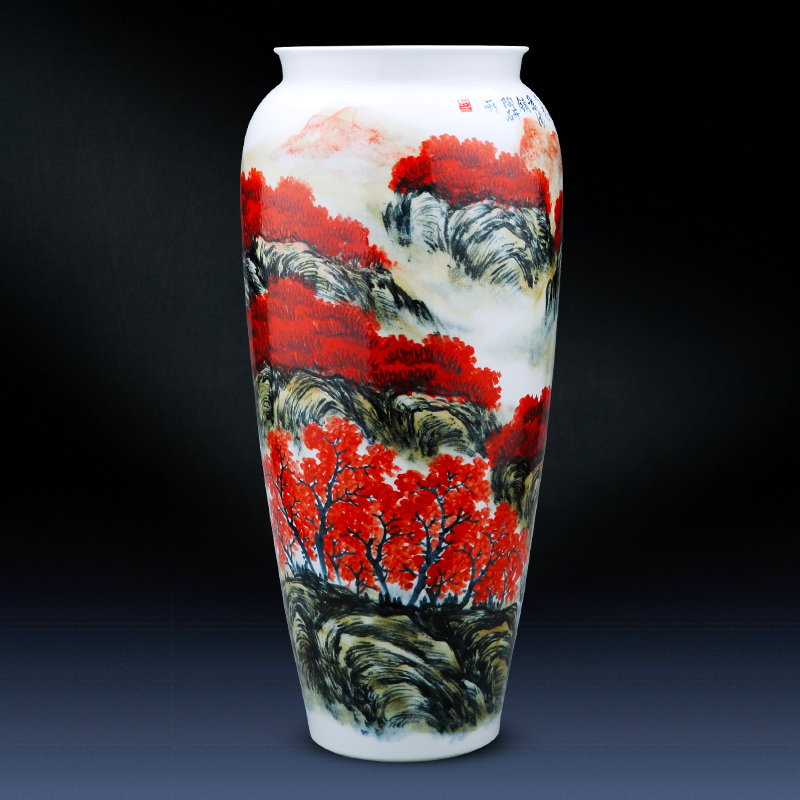 Jingdezhen ceramics by hand big vase landed high bottle cylinder straight household act the role ofing is tasted furnishing articles in the living room