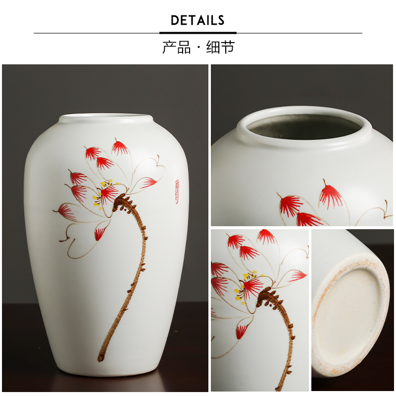 Jingdezhen ceramics hand - made vases, I and contracted sitting room of Chinese style household flower arranging TV ark adornment furnishing articles