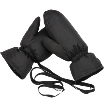 Down gloves womens winter thickened warm outdoor riding gloves mens windproof and cold ski neck mittens