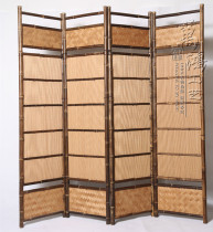 Handmade bamboo art screen old craft home partition pastoral hotel foldable retro bamboo decoration