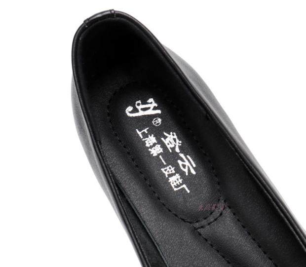 正品上海登云皮鞋妈妈女单鞋坡跟头层真皮2020简单适合工作鞋新款