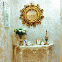 Modern European-style porch Sun decorative mirror living room wall wall decoration round mirror storefront decoration frame decoration home