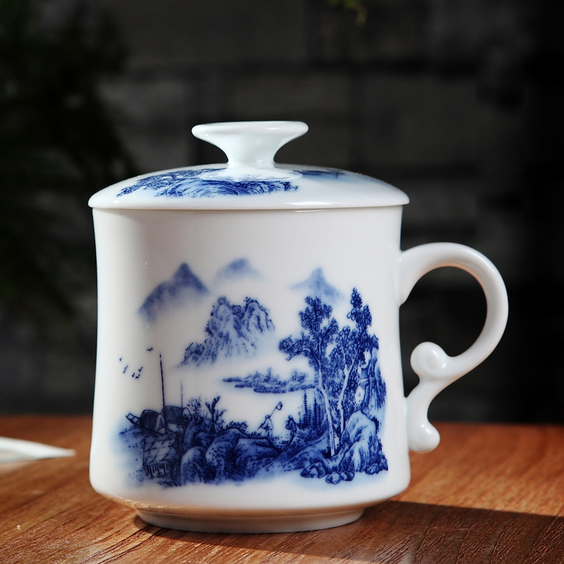 Jingdezhen ceramic cups with cover new filter glass with the personal office cup men 's and women' s gift tea set