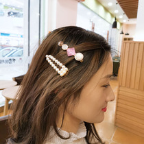 South Korea East Gate Net red sweet side clip side Pearl hairclip back head hair card banghai clip girl head jewelry