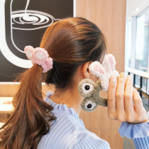 South Korea new sweet cute girl plush rabbit ears Hairband cartoon hair rope tie hair belt belt headstring leather case
