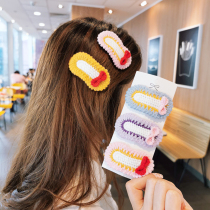 Cute wool bow bow clip girl sweet edge clip simple bangs clip side hair clip broken hair clip headgear