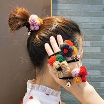 Autumn and winter New wool hair hair rope cute Joker tie hair net red sweet head rope Hairband female hair accessories