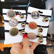 Personality button head rope Korean Net red hair rope adult Hairband tie hair leather band female leather hair accessories headwear