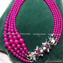Artist Jewelry·CP Natural Four Row Ruby Ocean Necklace 2980 Deposit 2000 Non-refundable and non-exchangeable