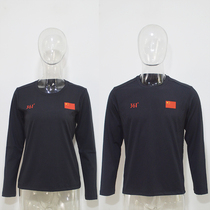361 Degrees sponsored the Chinese delegation National Team Black quick-dried long sleeves round neck T-shirt national sports long sleeves