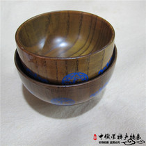 Mongolian Wood Bowls Hand-painted Milk Tea Bowls Inner Montlery Pure Solid Wood Thermal Insulation Anti-Burn Wood Bowls Mongolian Dining Room Mongolian Dining