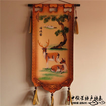 Mongolian leather painting pure cow leather pure handmade Inner Mongolia characteristic decoration painting hanging painting ethnic style grassland leather painting multiple models