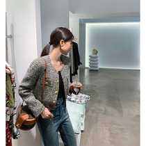 ADA MISS Autumn New Lisa gauze green short loose thin temperament tweed small fragrant jacket jacket women