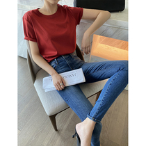 ADA MISS spring and summer new must-enter series _ Free mulberry silk comfortable plush cotton short-sleeved t-shirt top women white