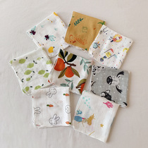 Newborn baby saliva towel baby face face bamboo fiber Muslin double layer small square towel face towel 8 pack