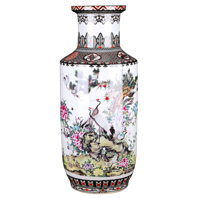 Jingdezhen ceramics powder enamel of large vase simulation flower flower high living room TV ark, furnishing articles ornaments