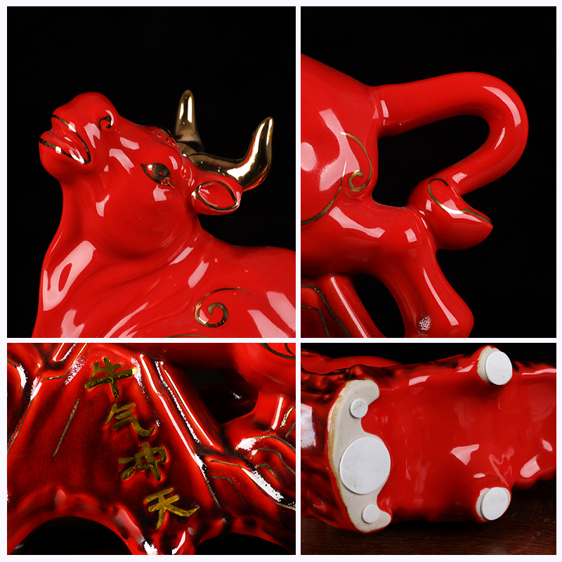 Household cow furnishing articles large creative ceramic crafts paint niuniu gas to the sitting room porch TV ark