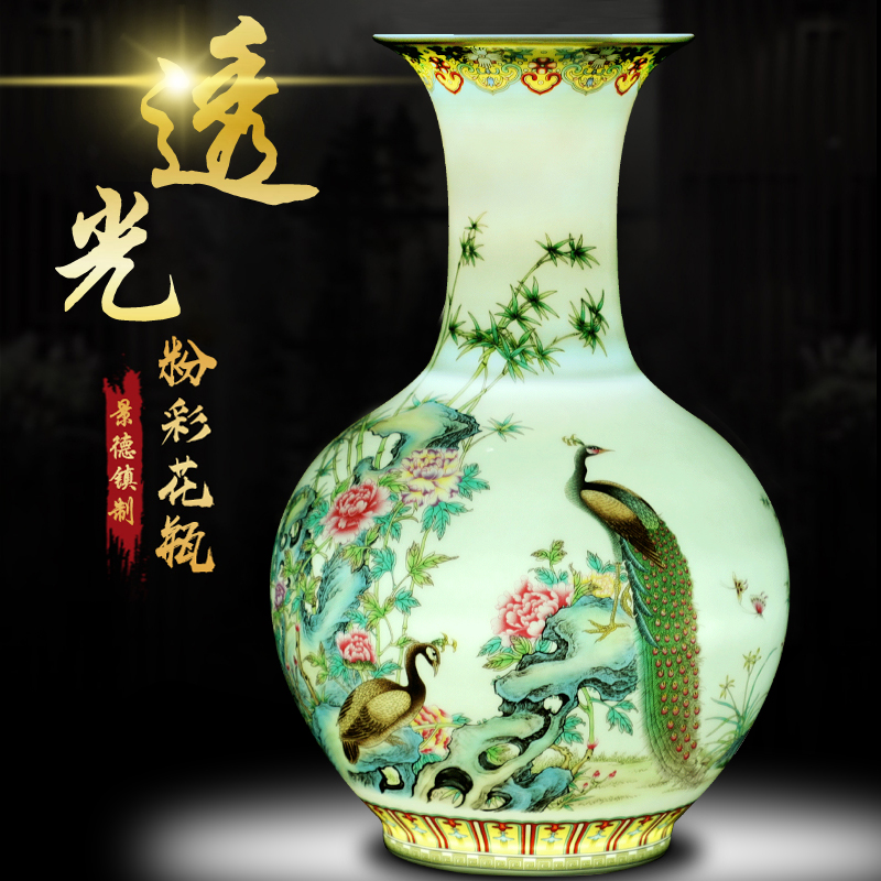 Jingdezhen ceramics powder enamel vase expressions using wide flower arrangement home TV ark, furnishing articles of Chinese style of the sitting room porch decoration