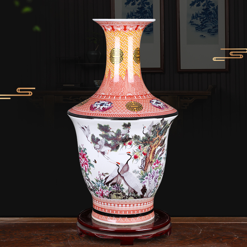 Jingdezhen ceramic flowers large antique vase vases, flower arranging modern new Chinese style home sitting room adornment is placed