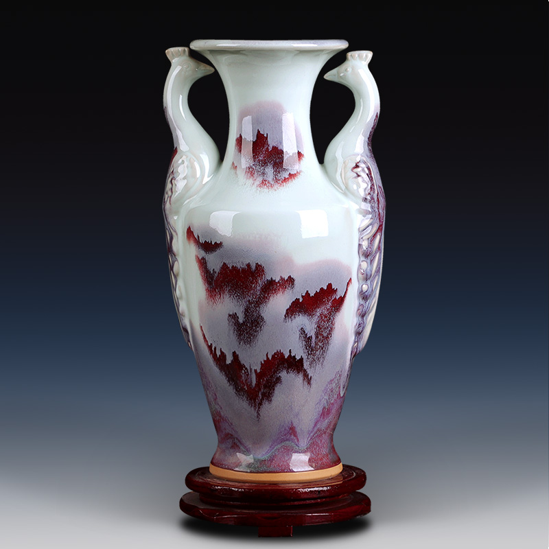 Jingdezhen ceramic vase furnishing articles flower arrangement is archaize sitting room imperial jun porcelain household act the role ofing is tasted wine crafts