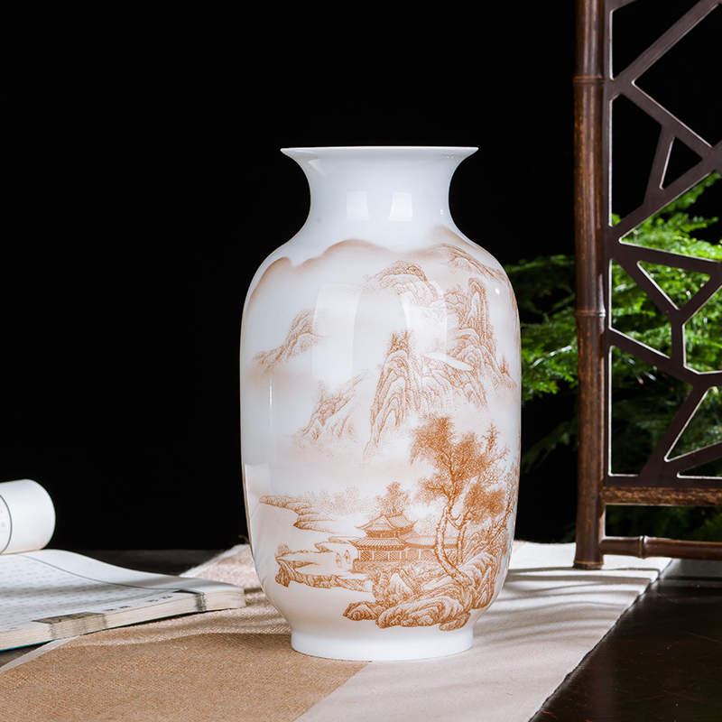 Jingdezhen ceramics high white porcelain of famille rose porcelain vase MAO home sitting room place wine decorations arts and crafts