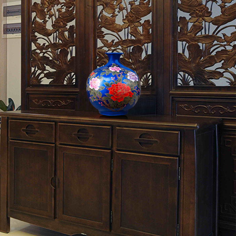 Jingdezhen ceramics, vases, flower arranging is furnishing articles of modern Chinese style crystal glaze home sitting room TV ark, adornment