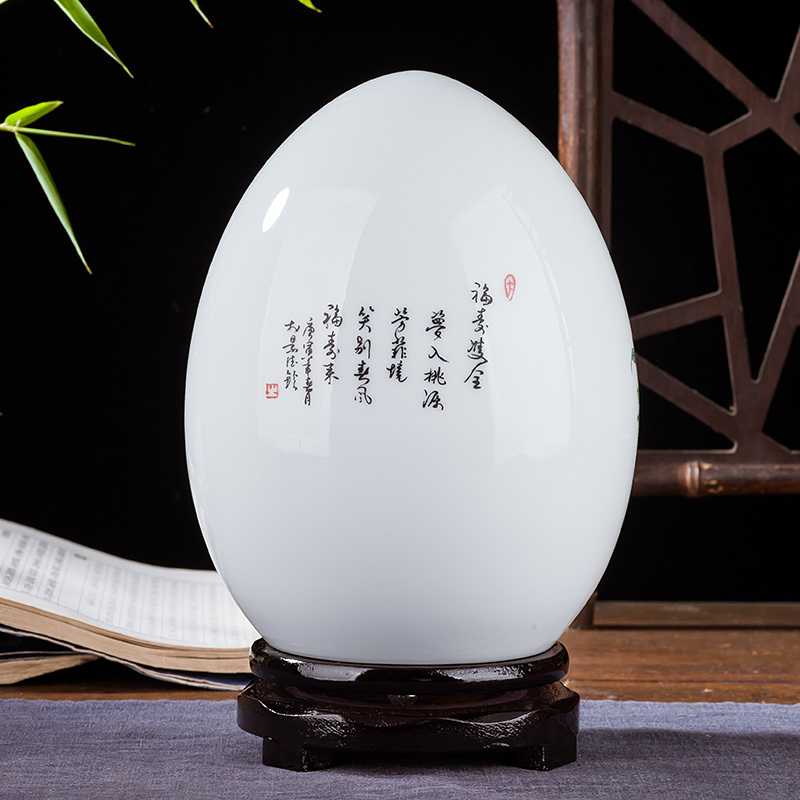 Jingdezhen ceramics vase of I and contracted home sitting room handicraft wine creative egg ornament furnishing articles