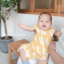 muslin tree summer thin baby sleeping bag newborn cotton gauze cloth romper baby sleeveless one-piece
