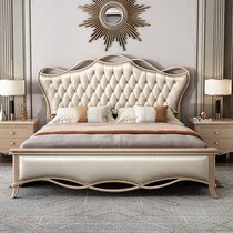 European soft on wood bed 1 8 meters double pressure drawer storage American light luxury princess wedding bed 1 5m bed