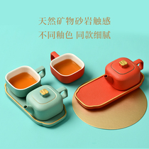 Boxi Little Dome Palace Palace Palace Culture Teapot set One pot One cup Travel tea set Quick cup Four-in-one Ruyi