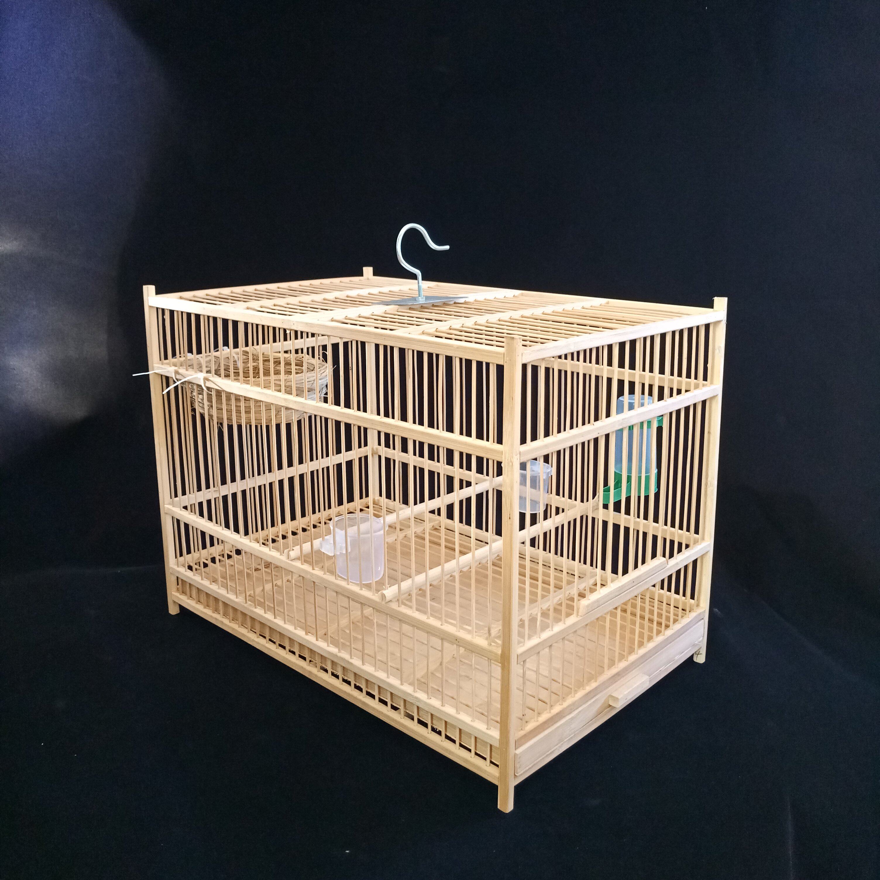 文鸟玉鸟繁殖笼靛颏绣眼珍珠鸟笼手工竹制竹子笼带窝带配件包邮