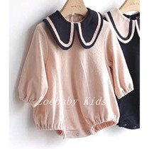 Zoebby South Korean childrens clothing male and female full splicing collar ultra cute cotton khae spring autumn