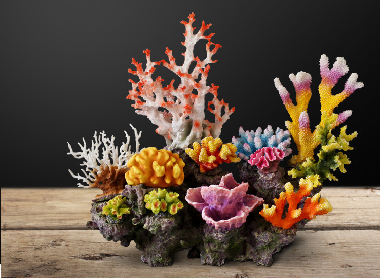鱼缸装饰 珊瑚假山造景装饰水族箱海景珊瑚礁组合摆件仿真珊瑚石