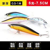 Luya bait fake bait 6G 7 5cm floating water Mino Soft Bait Fresh Water Fishing cocking mouth bass Mandarin fish fake bait