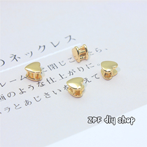 Jewelry Diy plated 18K gold small sepc Pearl ornament decorated with mini red peach heart small gold pearl