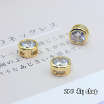 K Gold Accessories Loose Bead Ornament Making Material 7MM Water Drill 18K Gilded Sepk Jewelry Decoration Small Drill Ball