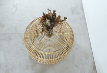 Small forest rattan Nordic style natural rattan tea table size living room bed and breakfast rattan woven round few simple