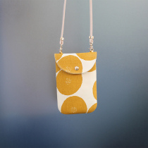 Handmade original mobile phone bag crossbody fabric flap magnetic buckle vertical small bag clip cotton protection cute versatile