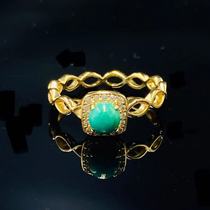 Hong Kong Amberman turquoise full circle inlaid chain clause O-shaped ring live mouth