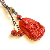 Amberman Emperor Sand Manjushri Sculpture Card Braided Rope Pendant