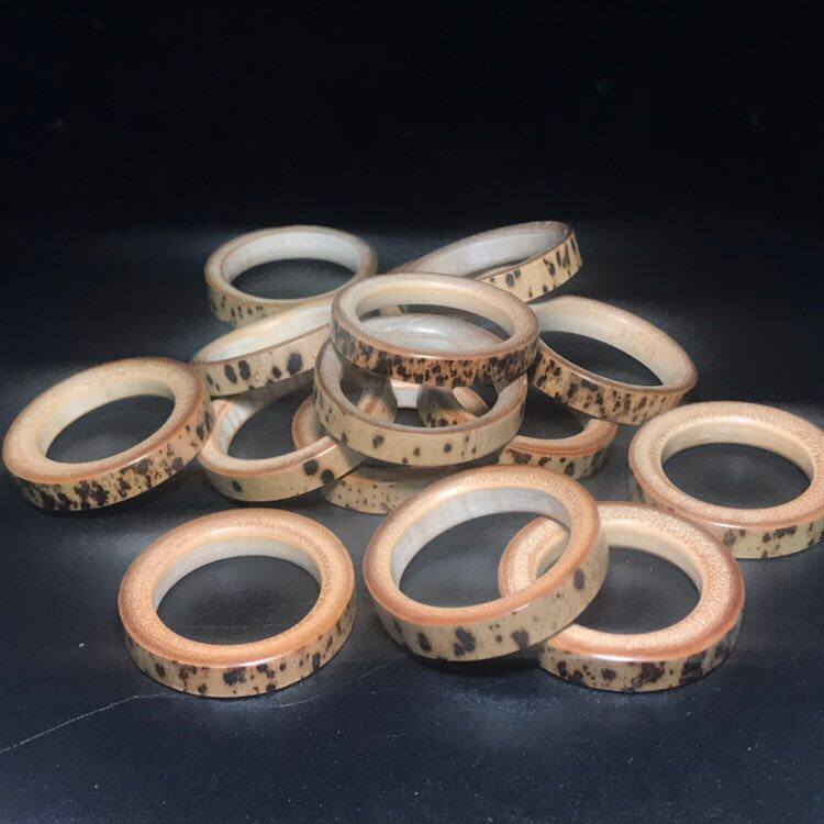 竹环手工老料平安扣竹刻文玩竹根雕跑环儿童挂圈竹雕鸟笼戒指配饰