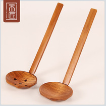 Japanese long-handled big soup spoon Ajisen ramen spoon drink soup tortoise shell hot pot spoon wooden spoon drink soup spoon