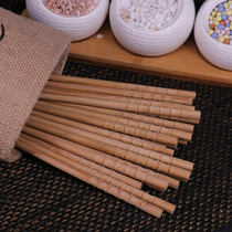 Household chopsticks not deformed bamboo chopsticks 10 pairs of household carved anti-mold chopsticks adult natural bamboo chopsticks