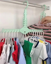 Multifunctional foldable magic hanger tremble sound same hanger retractable folding hanger wardrobe storage hanger