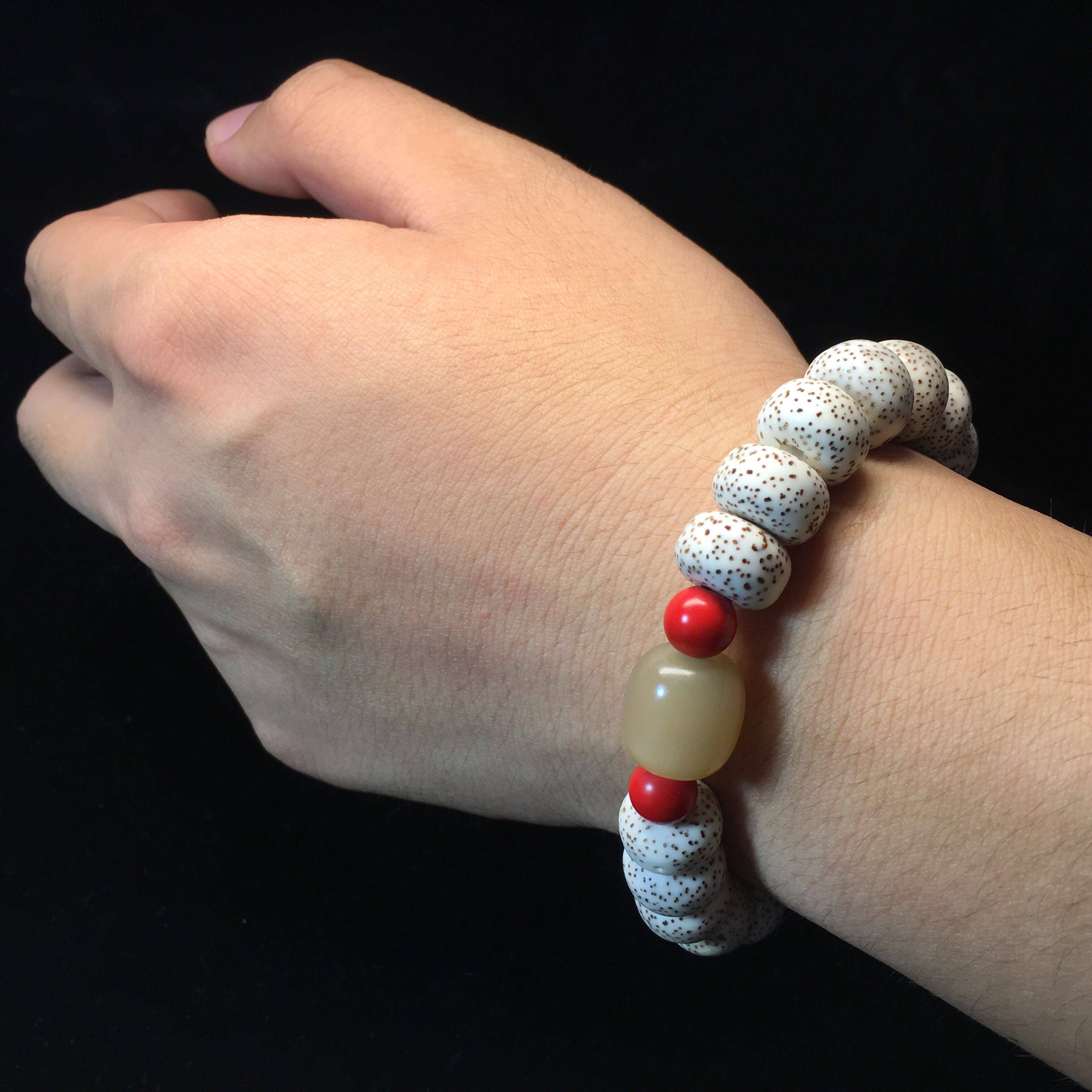 天然正宗海南大星月菩提子手串13mm正月顺白干磨男女饰品佛珠礼品